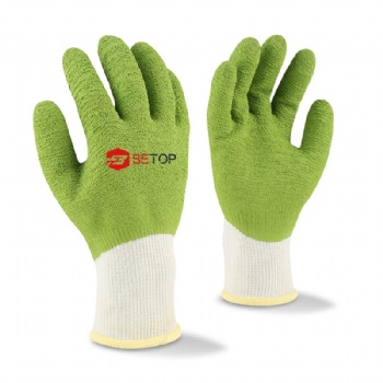 10G Polyester Crinkle Foam Latex Full Dipping Gloves