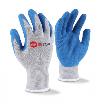 7G Crinkle Latex Coated Gloves for Construction