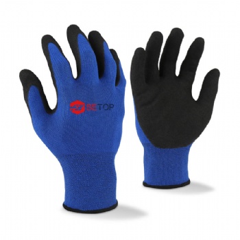 13 Gauge Polyester Shell Sandy Latex Coated Gloves