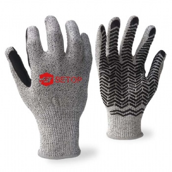 Cut 5 HPPE Cut Resistant Gloves with Silicone Grip