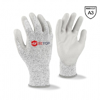 13 Gauge Level 5 Cut Resistant Shell PU Coated Work Gloves