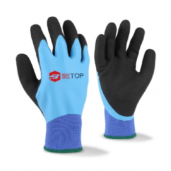 Waterproof Latex Double Coated Polyester Work Gloves