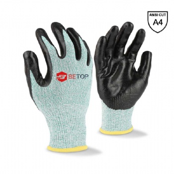 13G A4 Cut Resistant Safety Gloves with Smooth Nitrile Palm