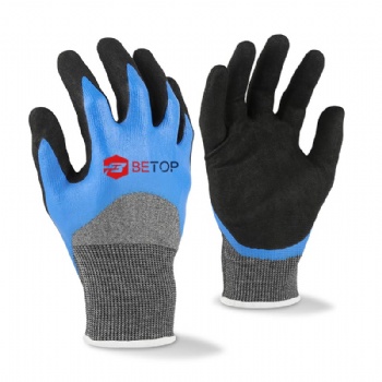 18G Sandy Nitrile Double Coated Cut Resistant Gloves Level B