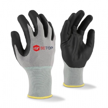 13 Gauge Microfoam Nitrile Coated Nylon Work Gloves