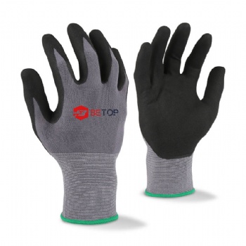 Nano Foam Nitrile Coated Nylon Gloves with Grip Dots