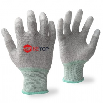 PU Fingertips Coated Antistatic Work Gloves