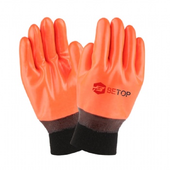 Orange PVC Insulation Safety Work Gloves for Winter