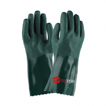 40cm Green Sandy PVC Gloves with Jersey Liner